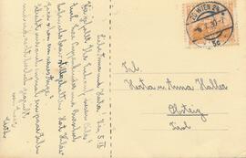 Postkarte Rückseite mit Poststempel 06.10.1930