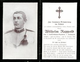 Sterbebild Rappold Wilhelm, gest. 1914 10 16
