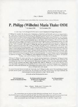 Maria Thaler Philipp geb 1928 gest 14-11-1994