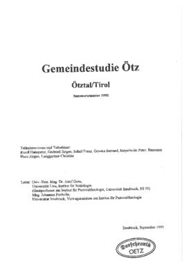 Gemeindestudie Oetz