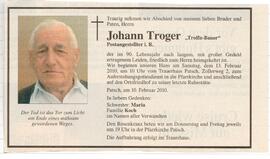 Todesanzeige Johann Troger