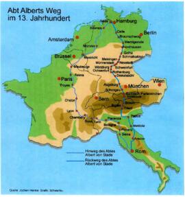 Abt Alberts Weg von Stade nach Rom im 13. Jahrhundert