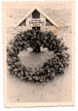 Bild des Grabes von Johann Mair, gefallen am 14.06.1943 an der Eismeerfront