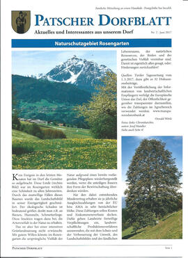 Patscher Dorfblatt Nr.2, Juni 2017