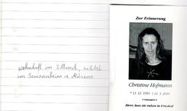 Sterbebild Christine Hofmann