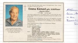 Todesanzeige Emma Kienast