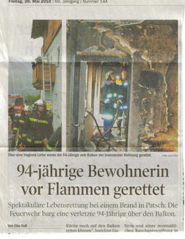 Feuerwehr Patsch, Schwerer Brandeinsatz in Patsch, Haus Zachbichlweg 3