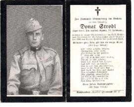 Sterbebild Donat Strobl gefallen am 06.12.1916 am Monte Pasubio