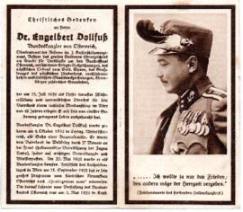 Sterbebild Dr. Engelbert Dollfuß