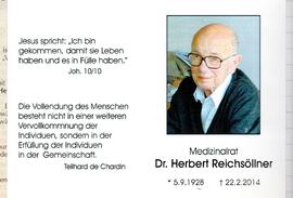 Sterbebild Dr. Herbert Reichsöllner