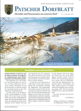 Patscher Dorfblatt N. 4 vom Dezember 2017