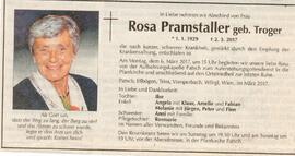 Todesanzeige Rosa Pramstaller