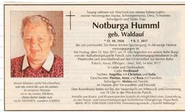 Todesanzeige Notburga Humml