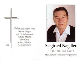 Sterbebild Siegfried Nagiller 1.11.1941 - 28.1.2019