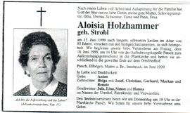Sterbebild Aloisia Holzhammer