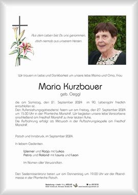Sterbebild Maria Kurzbauer