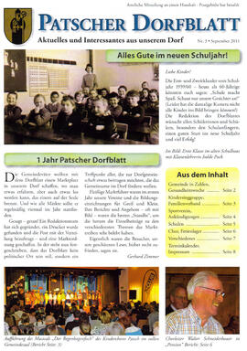 Patscher Dorfblatt Nr. 3, 1.9.2011