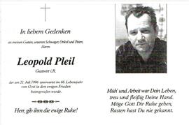 Sterbebild Leopold Pleil