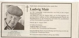 Todesanzeige Ludwig Mair