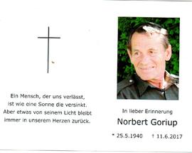 Sterbebild Norbert Goriup