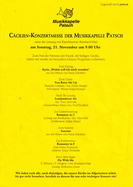 Cäcilien-Konzertmesse der Musikkapelle Patsch