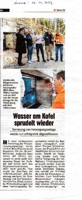 Wasser am Kofel sprudelt wieder