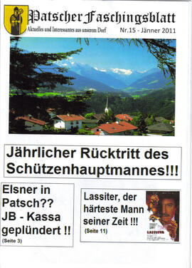 Patscher Faschingsblatt, Faschingszeitung, Nr. 15 - Jänner 2011