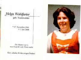 Sterbebild Helga Wohlfarter