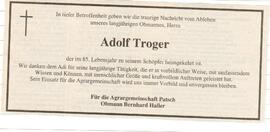 Todesanzeige Adolf Troger