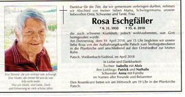 Sterbebild Rosa Eschgfäller, 9.11.1933 - 15.4.2018