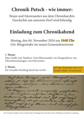 Einladung zum Chronikabend