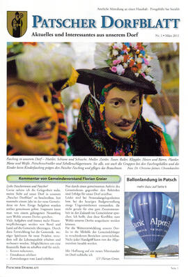 Patscher Dorfblatt, Nr. 1, März 2011, 8 Seiten