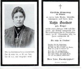 Sterbebild Rosa Seeber, gest. 06.02.1956