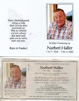 Sterbebild Norbert Haller