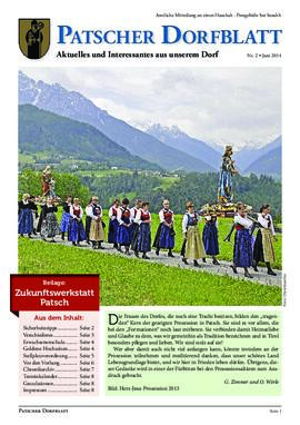 Patscher Dorfblatt, Aktuelles und Interessantes aus unserem Dorf, Nr.2 Juni 2014