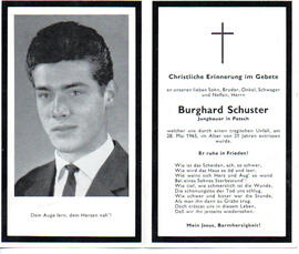 Sterbebild Burghard Schuster, gest. am 28.05.1965