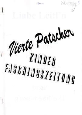 Patscher Kinder- Faschingszeitung 1996, 20 Seiten