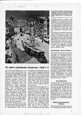 75 Jahre Lokalbahn Innsbruck - Hall