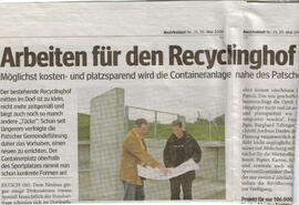 Gemeinde Patsch, Bau des Recyclinghofes beim Sportplatz