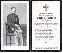 Sterbebild Therese Nagiller, gest. am 23.07.1927