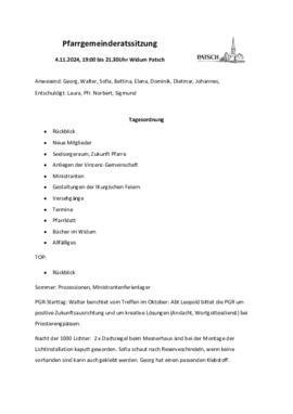 PGR - Protokoll vom 04.11.2024