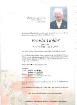 Sterbebild Frieda Goller