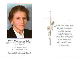 Elli Kronbichler, 01.01.1929 - 03.11.2008