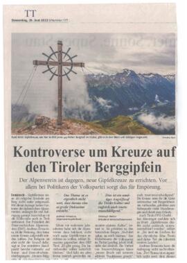 Kontroverse um Kreuze auf den Tiroler Berggipfeln