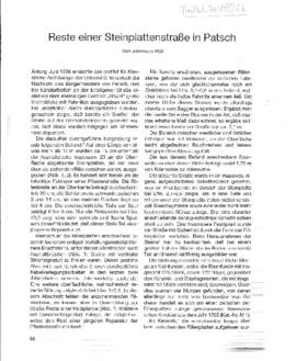 Reste einer Steinplattenstraße in Patsch beim Altwirt in Tiroler Heimatblätter 1995, heute fälsch...