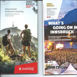 2 Werbeprospekte Innsbruck und Patscherkofel; Fahrpreise der alten Patscherkofelbahn