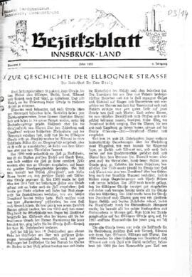 Zur Geschichte der Ellbögner Straße von Dr. Otto Stolz