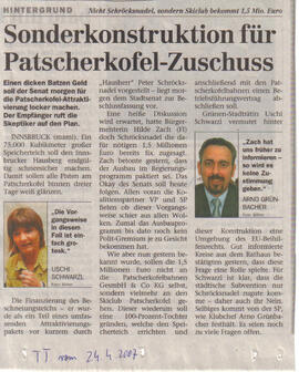 Patscherkofel Ausbau des Schigebietes, Diskussion im Innsbrucker Stadtsenat
