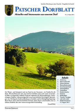 Patscher Dorfblatt Nr. 2 vom Juni 2013