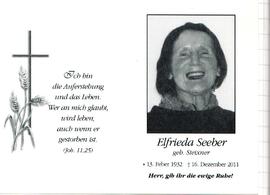 Sterbebild Elfrieda Seeber